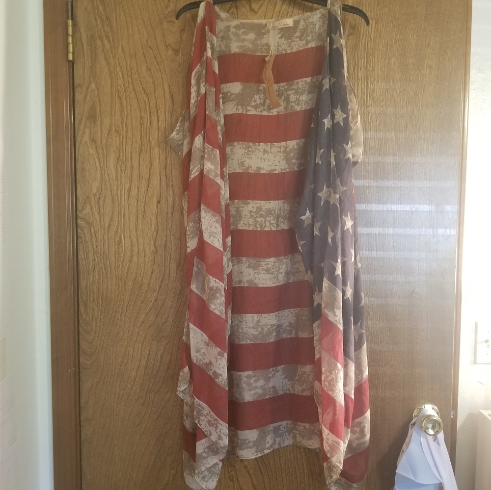 Emma & grace cardigan american flag